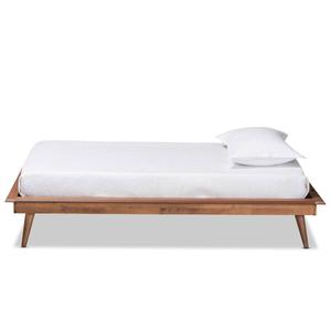 Baxton Studio Karine Walnut Brown Wood Twin Platform Bed Frame alternate view