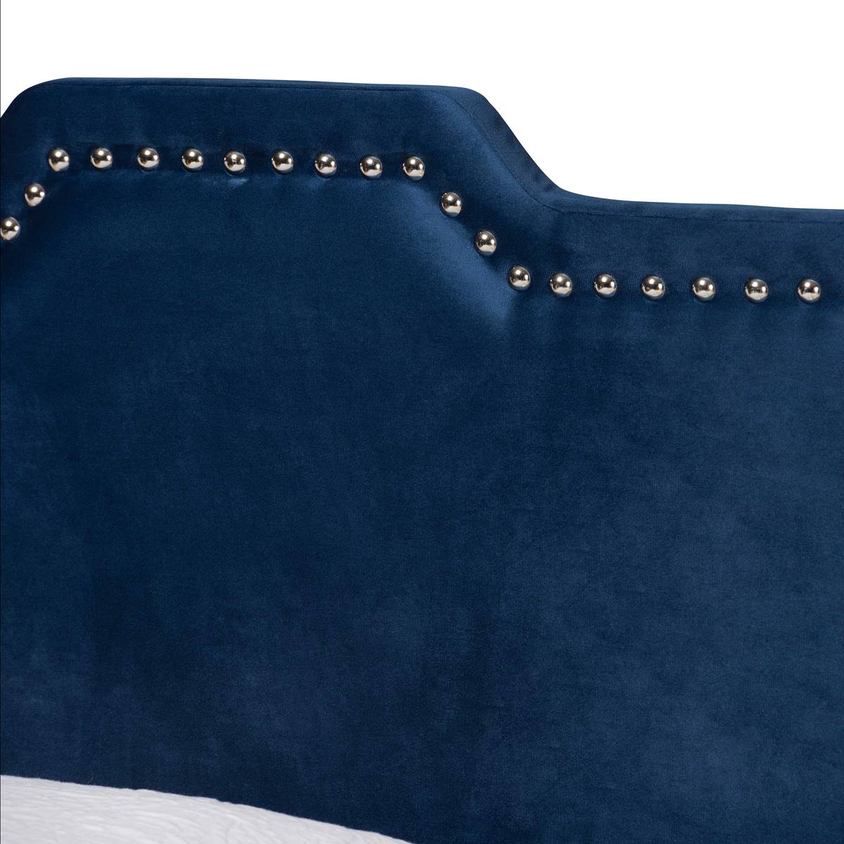 Baxton Studio Benjen Glam Velvet Fabric Twin Size Panel Bed