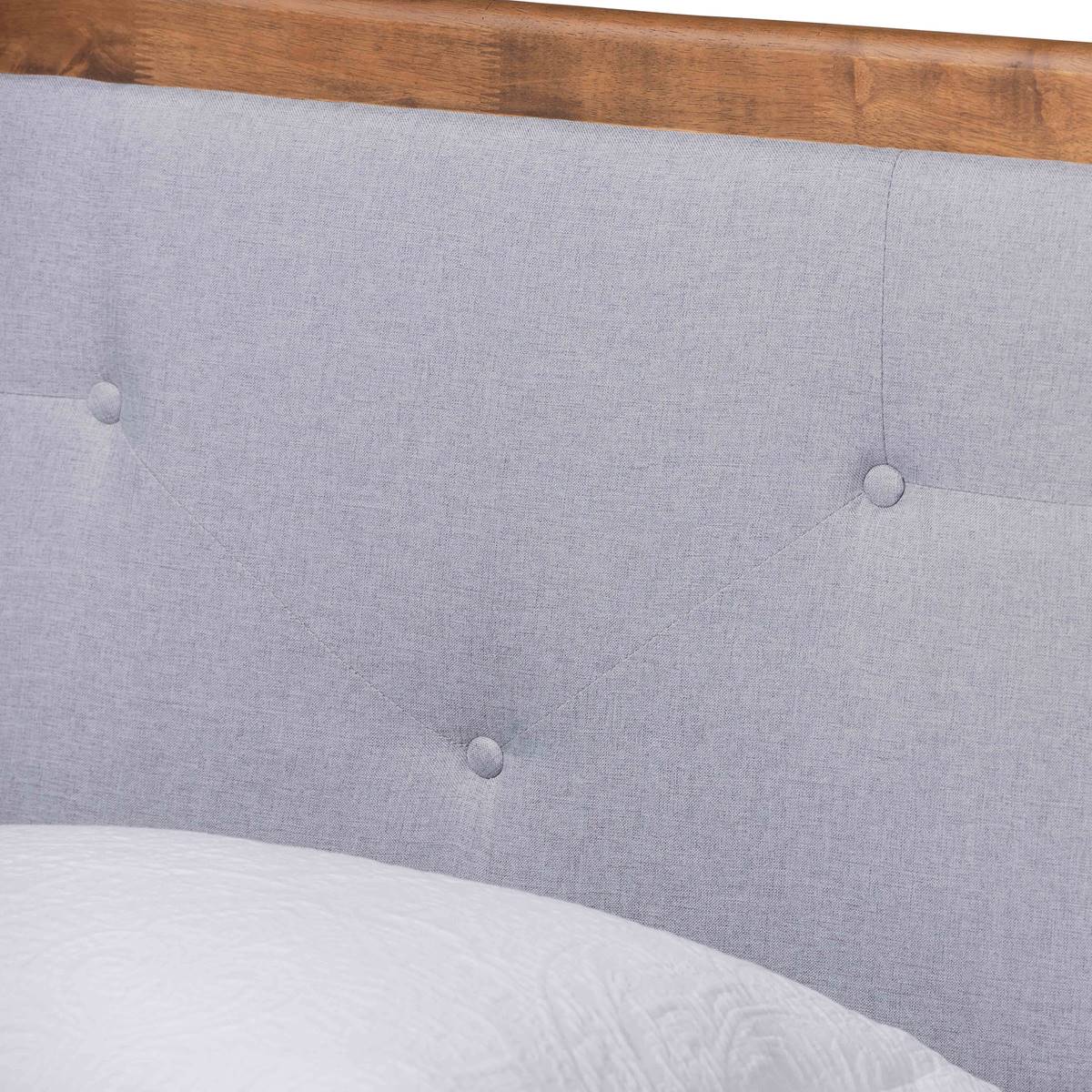 Baxton Studio Saul Mid-Century Light Grey Twin Size Platform Bed