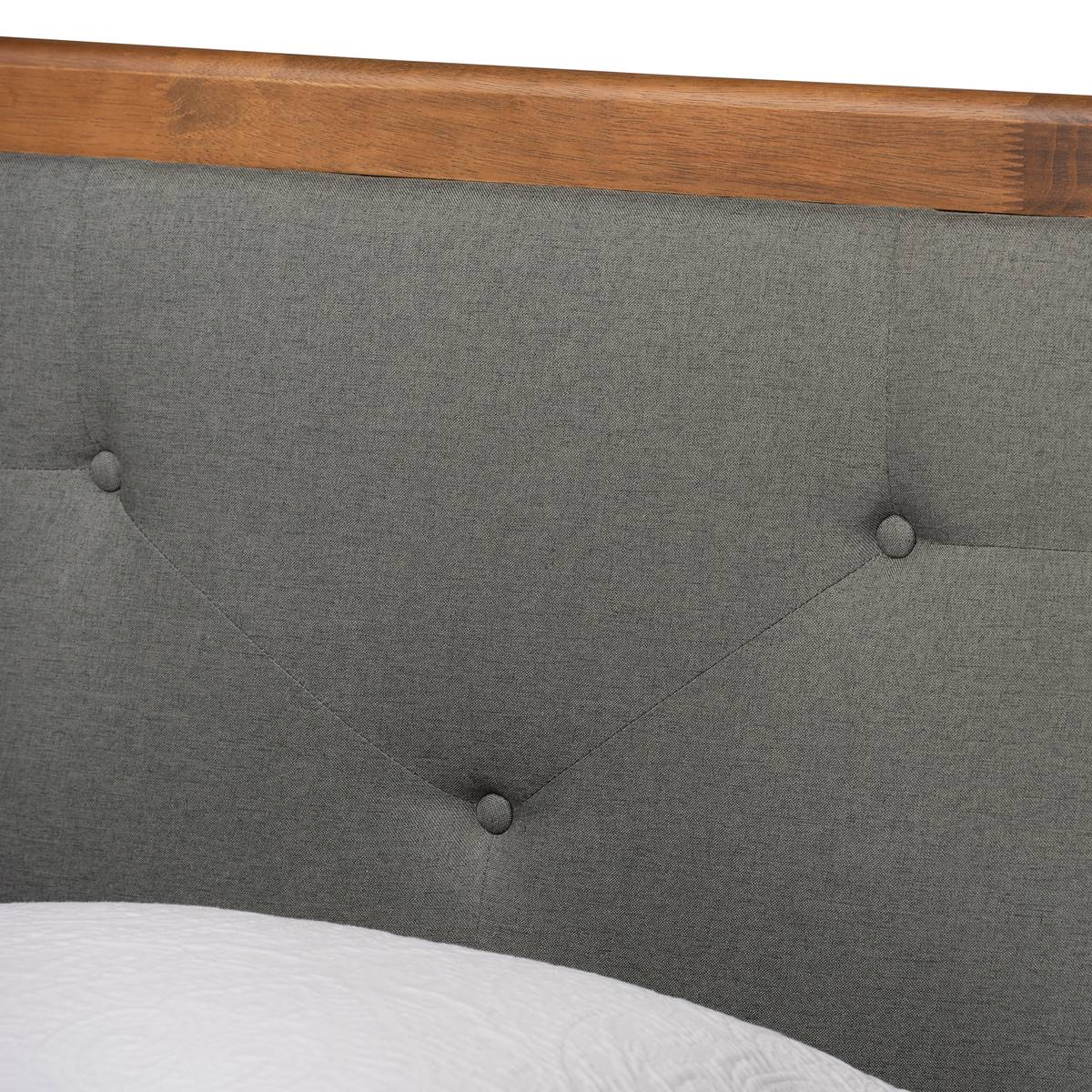 Baxton Studio Saul Mid-Century Dark Grey Twin Size Platform Bed
