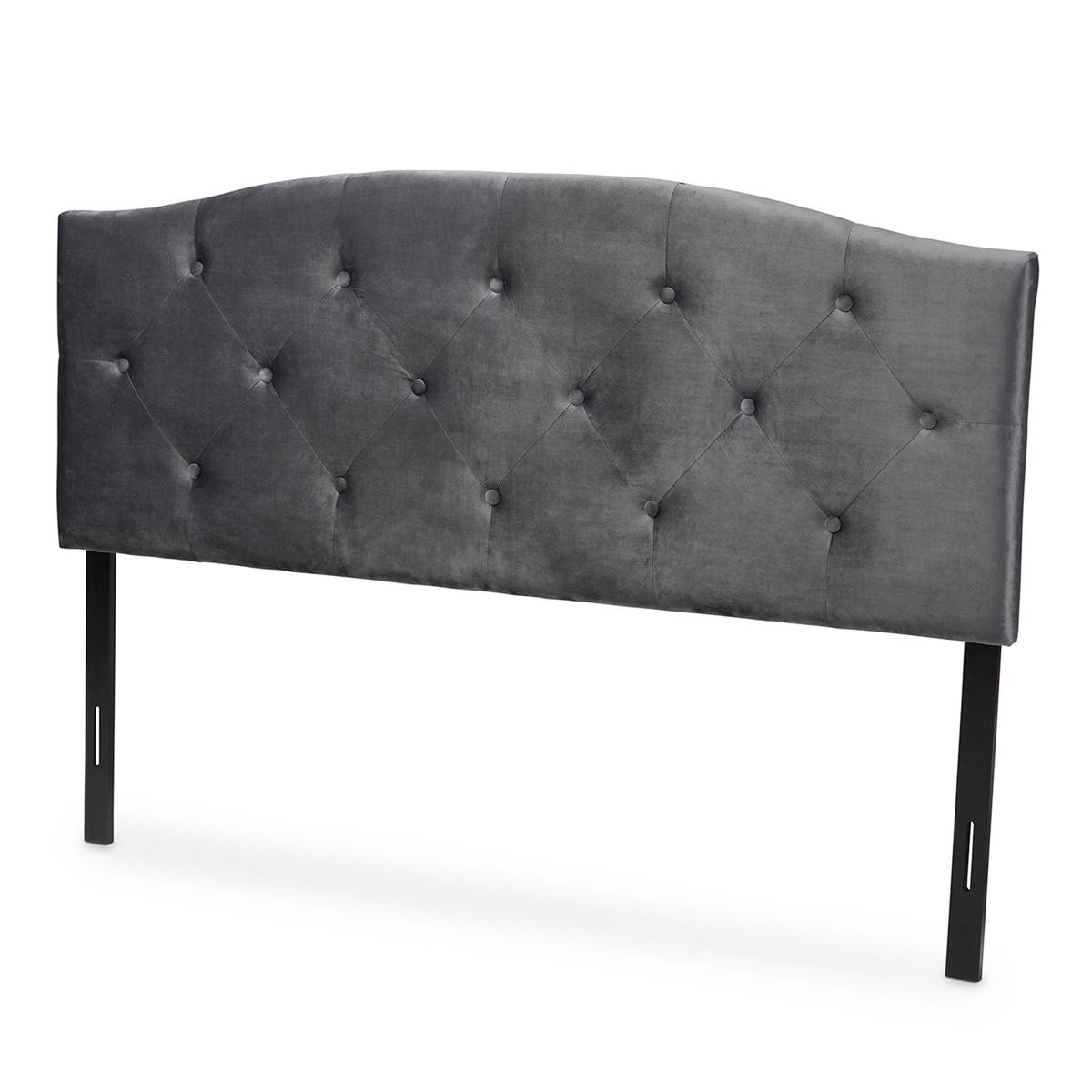 Baxton Studio Leone Modern Velvet Fabric Queen Size Headboard