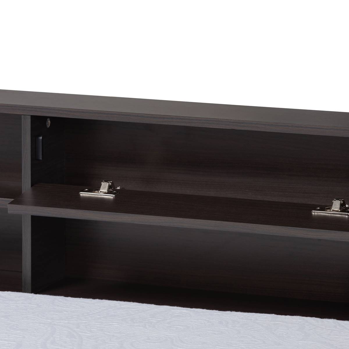 Baxton Studio Faraday Wood Twin Size Platform Storage Corner Bed
