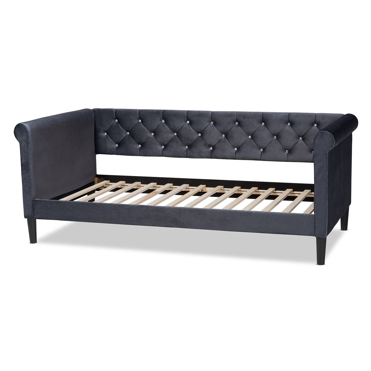 Baxton Studio Cora Velvet Fabric Twin Size Daybed