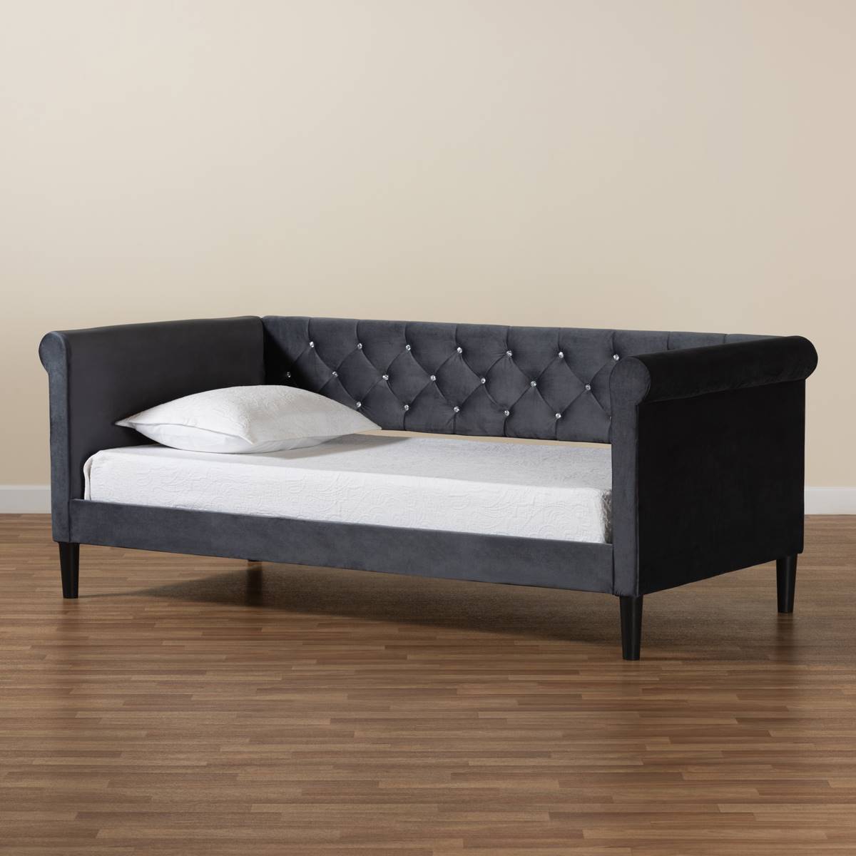 Baxton Studio Cora Velvet Fabric Twin Size Daybed