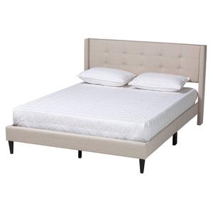 Baxton Studio Casol Modern Fabric Upholstered Queen Platform Bed