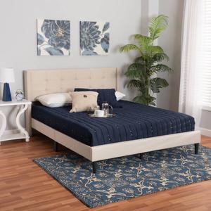 Baxton Studio Casol Modern Fabric Upholstered Queen Platform Bed alternate view