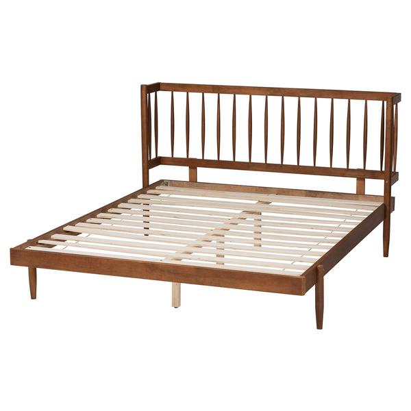 Baxton Studio Calderon Walnut Brown Wood Queen Size Platform Bed alternate view