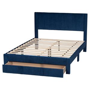 Baxton Studio Elora Modern Pleated Velvet Storage Queen Bedframe alternate view
