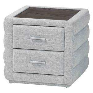 Baxton Studio Cadmus Modern Channel Tufted Fabric Nightstand