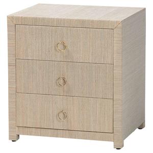 bali & pari Quinn Bohemian Woven Natural Grasscloth Nightstand