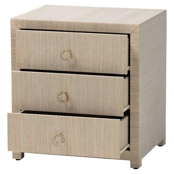 bali & pari Quinn Bohemian Woven Natural Grasscloth Nightstand alternate view