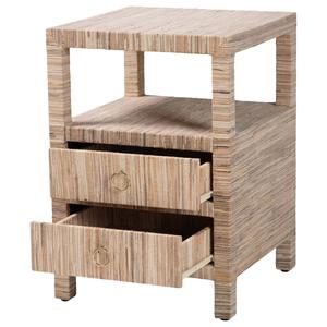bali & pari Paine Bohemian Woven Grasscloth Nightstand alternate view