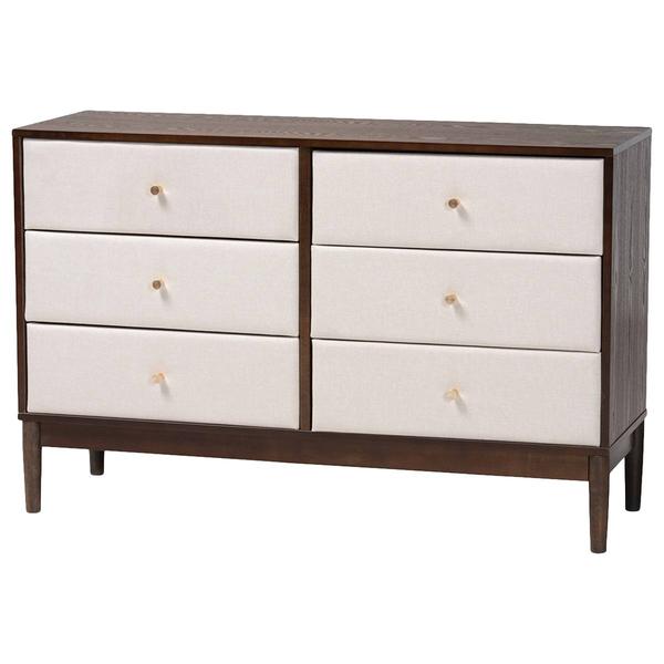 Baxton Studio Nikolai Mid-Century Wood 6-Drawer Dresser
