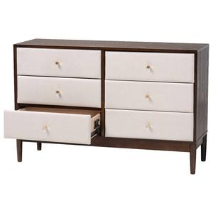 Baxton Studio Nikolai Mid-Century Wood 6-Drawer Dresser alternate view
