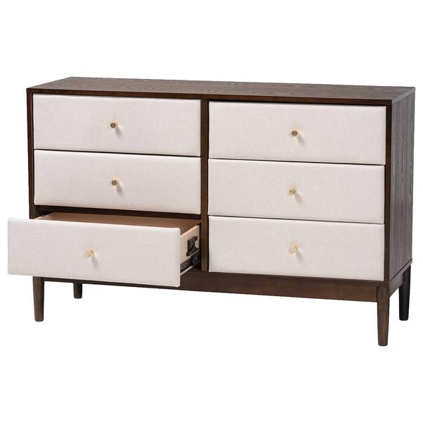 Baxton Studio Nikolai Mid-Century Wood 6-Drawer Dresser alternate view