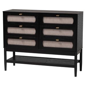 Baxton Studio Shirin Mid-Century Wood 6-Drawer Dresser