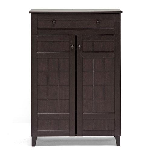 Baxton Studio Glidden Wood Modern Tall Shoe Cabinet alternate view