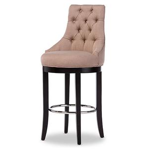 Baxton Studio Harmony Bar Stool with Metal Footrest alternate view