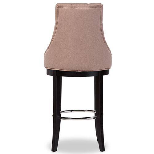 Baxton Studio Harmony Bar Stool With Metal Footrest