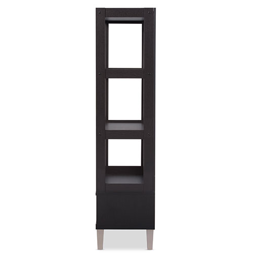 Baxton Studio Kalien Leaning Bookcase With Display Shelves