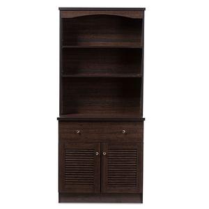 Baxton Studio Agni Dark Brown Buffet & Hutch Kitchen Cabinet alternate view