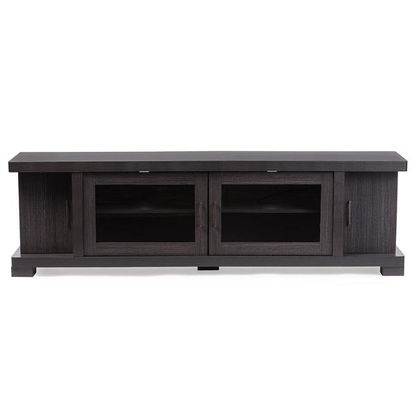 Baxton Studio Viveka 70in. Wood TV Cabinet with 2 Glass Doors alternate view