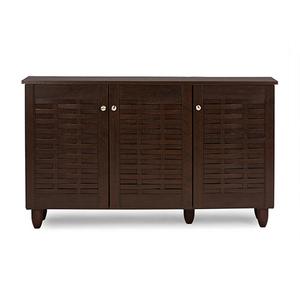 Baxton Studio Winda 3 Door Shoe Storage Cabinet