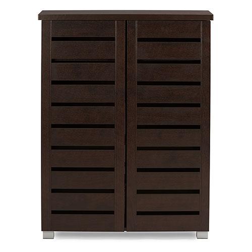 Baxton Studio Adalwin 2 Door Shoe Storage Cabinet
