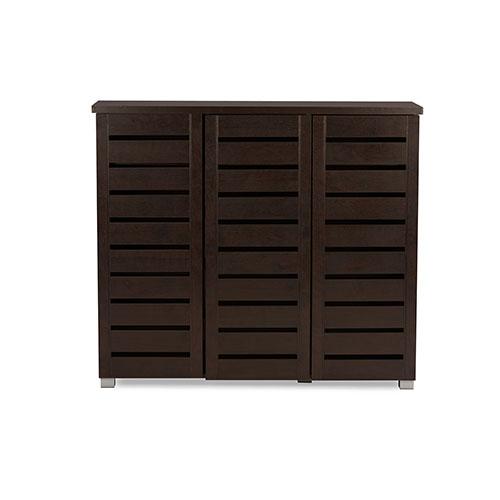 Baxton Studio Adalwin 3-Door Entryway Shoes Storage Cabinet alternate view