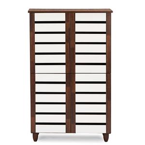 Baxton Studio Gisela Two-Tone Shoe Cabinet