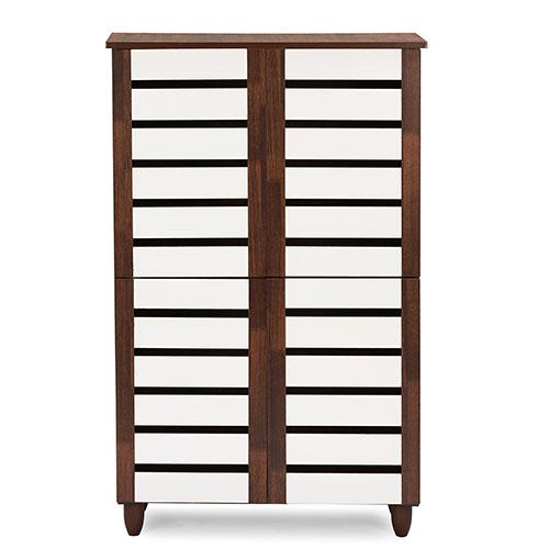 Baxton Studio Gisela Two-Tone Shoe Cabinet