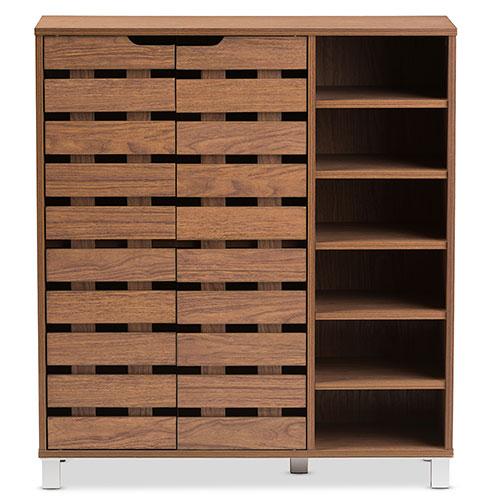 Baxton Studio Shirley Open Shelves 2 Door Shoe Cabinet alternate view