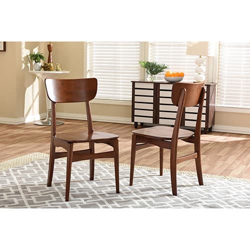 Baxton Studio Netherlands Wood Dining Set Of 2 Side Chairs