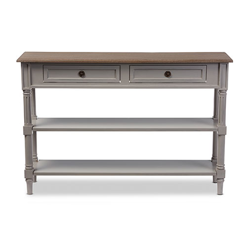 Baxton Studio Edouard French Two-Tone 2-Drawer Console Table