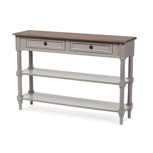 Baxton Studio Edouard French Two-Tone 2-Drawer Console Table