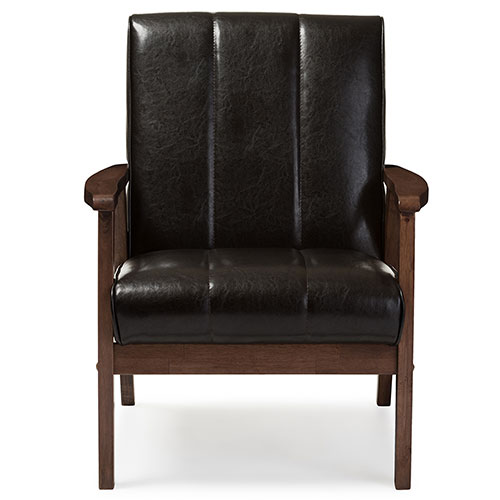 Baxton Studio Nikko Mid-Century Wooden Lounge Chair