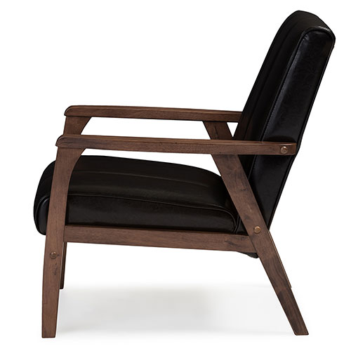 Baxton Studio Nikko Mid-Century Wooden Lounge Chair