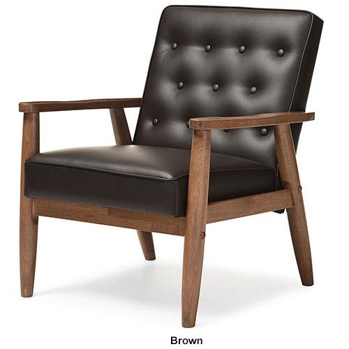 Baxton Studio Sorrento Mid-Century Modern Lounge Chair alternate view