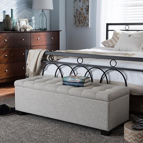 Baxton Studio Roanoke Upholstered Storage Ottoman Bench