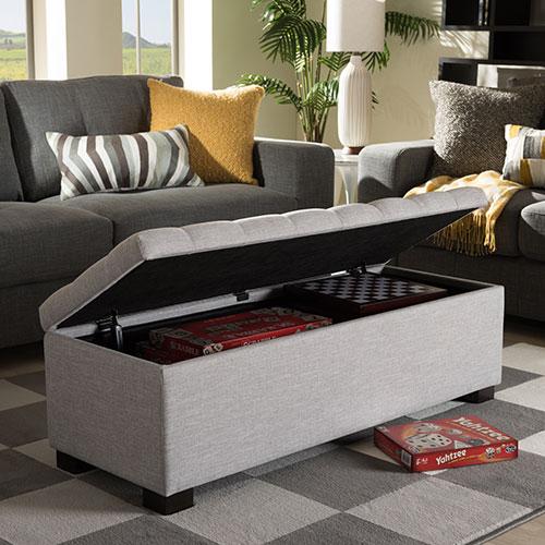 Baxton Studio Roanoke Modern & Contemporary Storage Ottoman alternate view