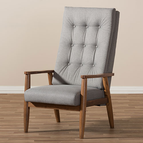 Baxton Studio Roxy Button-Tufted High-Back Chair