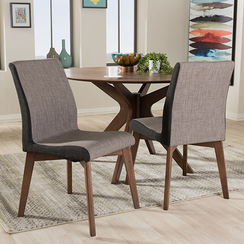 Baxton Studio Kimberly 2pc. Fabric Dining Chair Set