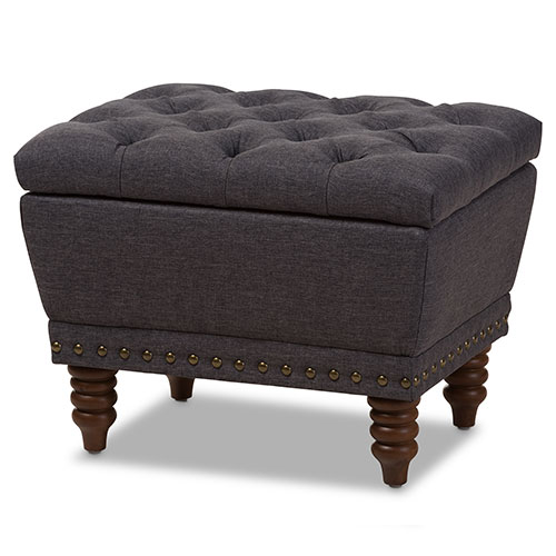 Baxton Studio Annabelle Upholstered Storage Ottoman