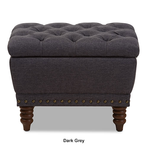 Baxton Studio Annabelle Upholstered Storage Ottoman