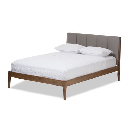 Baxton Studio Ember Mid-Century Wood Queen Platform Bed