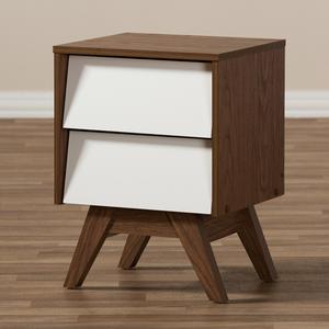Baxton Studio Hildon 2 Drawer Storage Nightstand alternate view