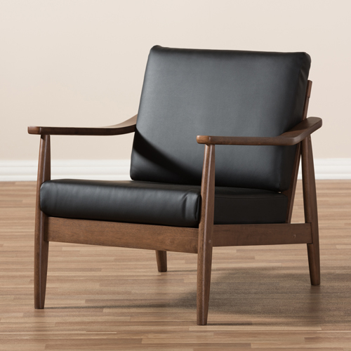 Baxton Studio Venza Faux Leather Lounge Chair