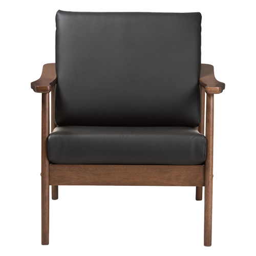Baxton Studio Venza Faux Leather Lounge Chair