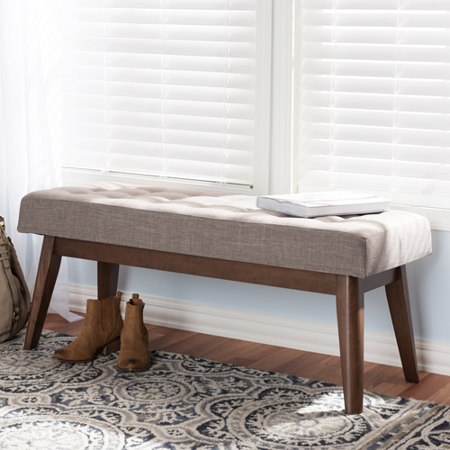 Baxton Studio Elia Button-Tufted Bench