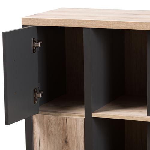 Baxton Studio Pandora Study Desk With Built-In Shelving Unit